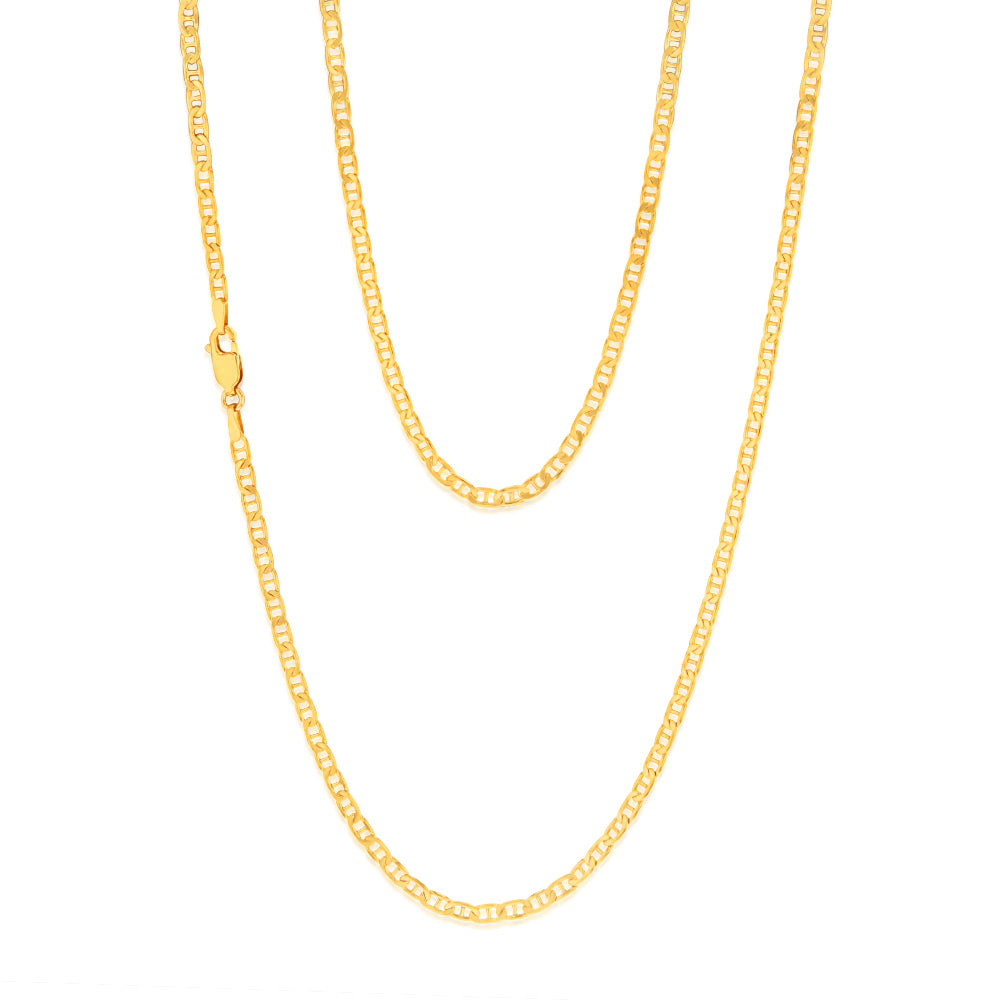 9ct Yellow Gold Silverfilled Anchor 80 Gauge 55cm Chain