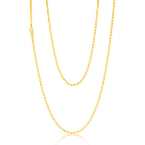 9ct Yellow Gold Silver Filled 60 Gauge Curb 70cm Chain