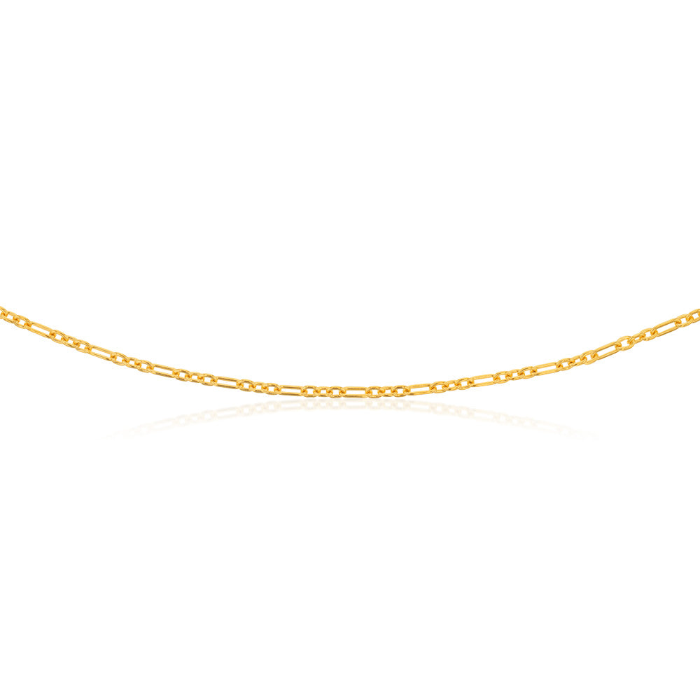 9ct Yellow Gold Silverfilled 80 Gauge Fancy 70cm Chain