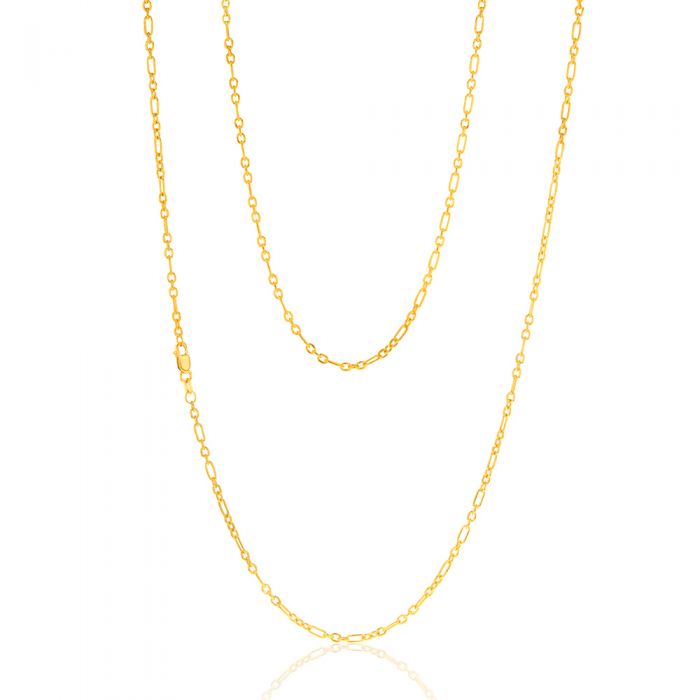 9ct Yellow Gold Silverfilled 65 Gauge Fancy 70cm Chain