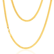 Load image into Gallery viewer, 9ct Yellow Gold Silverfilled 120 Gauge Curb 50cm Chain