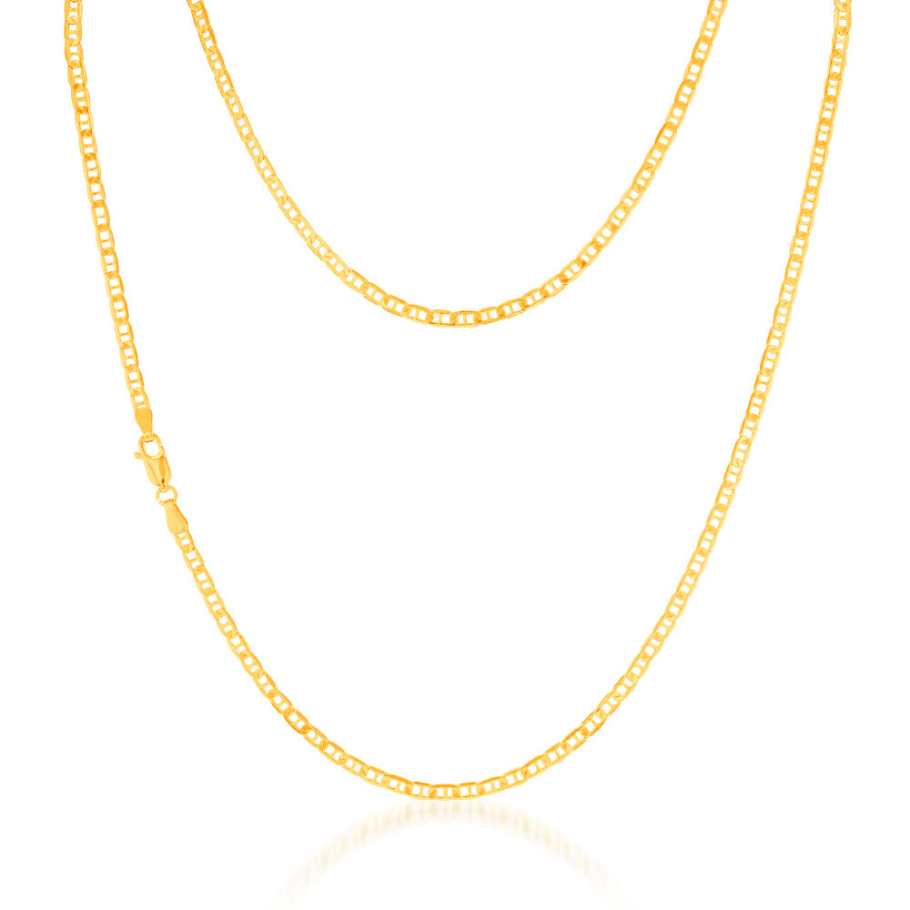 9ct Yellow Gold Silverfilled 80 Gauge Anchor 55cm Chain