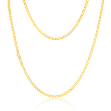 Load image into Gallery viewer, 9ct Yellow Gold Silverfilled 80 Gauge Anchor 55cm Chain