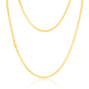 9ct Yellow Gold Silver Filled 80 Gauge Anchor 55cm Chain