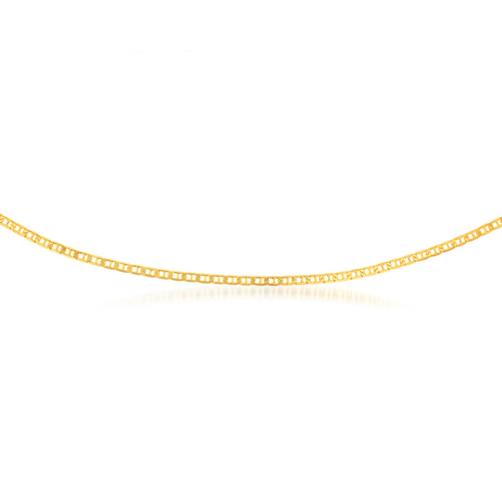 9ct Yellow Gold Silverfilled 80 Gauge Anchor 55cm Chain