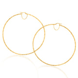 9ct Yellow Gold Silverfilled Fancy 80mm Hoop Earrings
