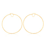 9ct Yellow Gold Silverfilled Fancy 80mm Hoop Earrings
