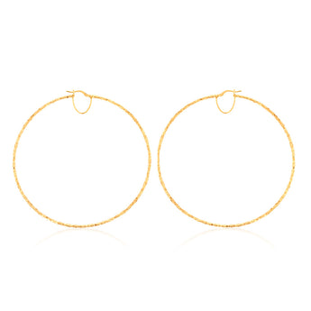 9ct Yellow Gold Silverfilled Fancy 80mm Hoop Earrings