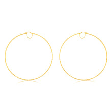 Load image into Gallery viewer, 9ct Yellow Gold Silverfilled Fancy 100mm Hoop Earrings