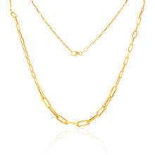 Load image into Gallery viewer, 9ct Yellow Gold Silverfilled Paperclip Chain