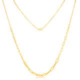 9ct Yellow Gold Silverfilled Paperclip 60cm Chain