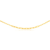 9ct Yellow Gold Silverfilled Paperclip 60cm Chain