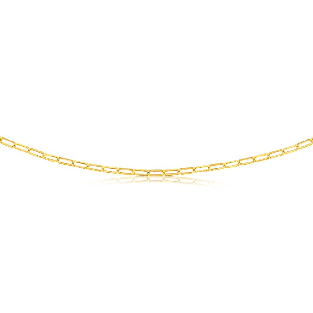 9ct Yellow Gold Silverfilled Small Paperclip 60cm Chain