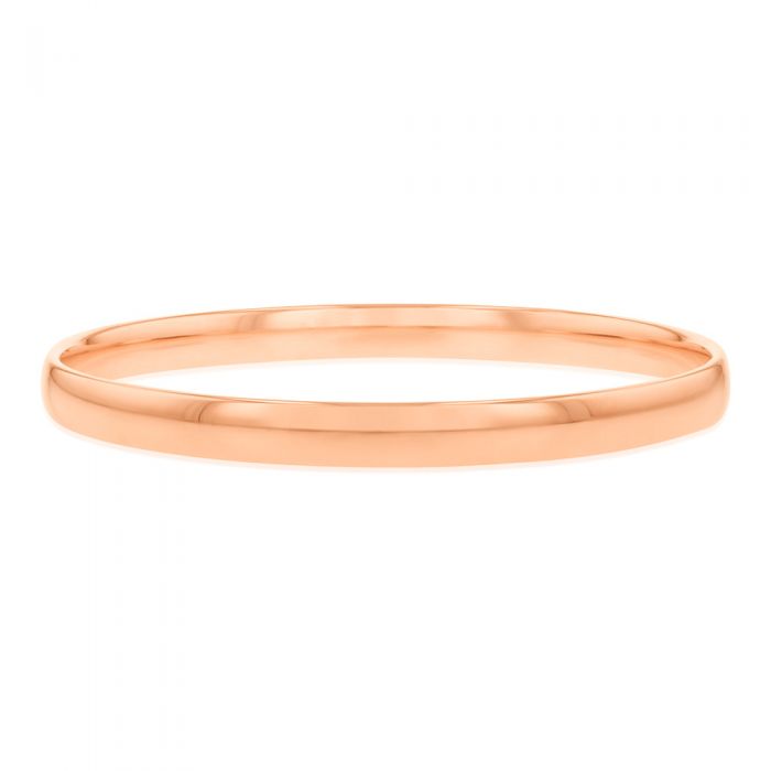 9ct Rose Gold Silverfilled Lightweight 6mm X 65mm Bangle