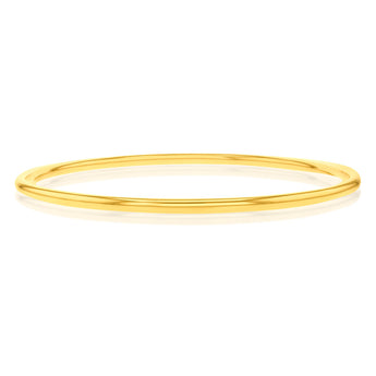 9ct Yellow Gold Silverfilled Thin Wall 2.9mm X 70mm Golf Bangle