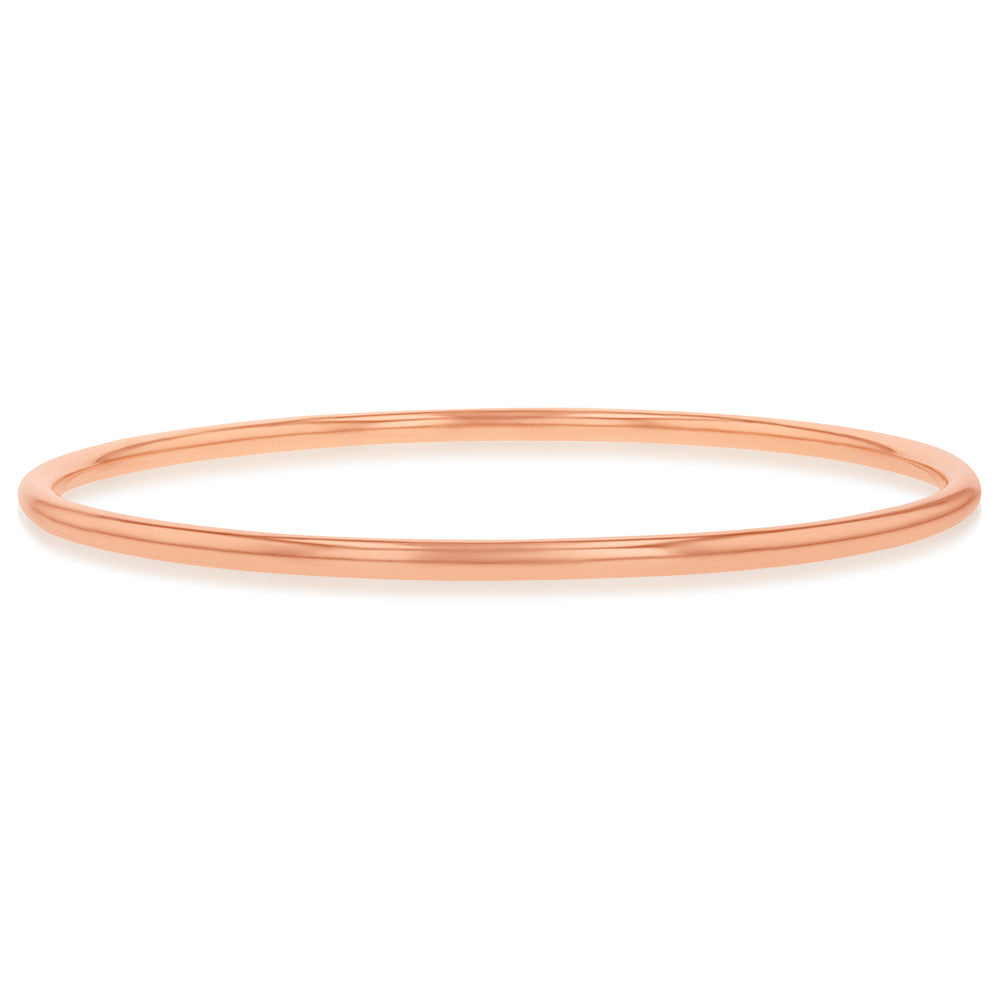 9ct Rose Gold Silverfilled Thin Wall 2.9 X 70mm Bangle