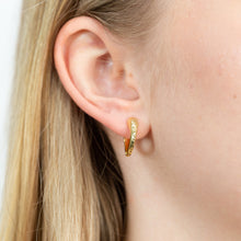 Load image into Gallery viewer, 9ct Yellow Gold Silverfilled Patterned Broad Sleeper Earrings