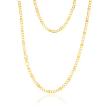 Load image into Gallery viewer, 9ct Yellow Gold Silver Filled 1:3  Curb+ Anchor 80 Gauge 45cm Chain