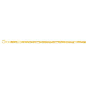 9ct Yellow Gold Silverfilled Fancy 27cm Anklet