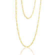 Load image into Gallery viewer, 9ct Yellow Gold Silverfilled 1:3 Figaro 80 Gauge 60cm Chain