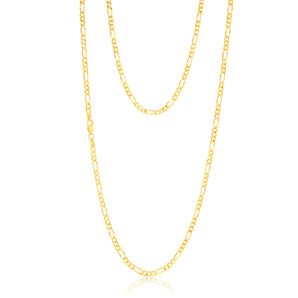 9ct Yellow Gold Silverfilled 1:3 Figaro 80 Gauge 70cm Chain