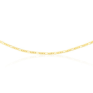 9ct Yellow Gold Silverfilled 1:3 Figaro 80 Gauge 70cm Chain