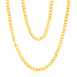 9ct Yellow Gold Copper Filled Curb 150 Gauge 60cm Chain
