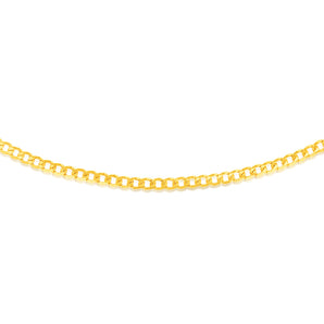 9ct Yellow Gold Copper Filled Curb 150 Gauge 60cm Chain