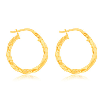 9ct Yellow Gold Silverfilled Earrings