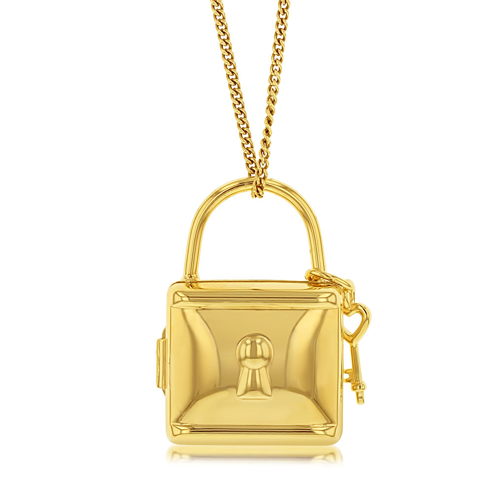9ct Yellow Gold Silverfilled Lock And Key Locket– Shiels Jewellers