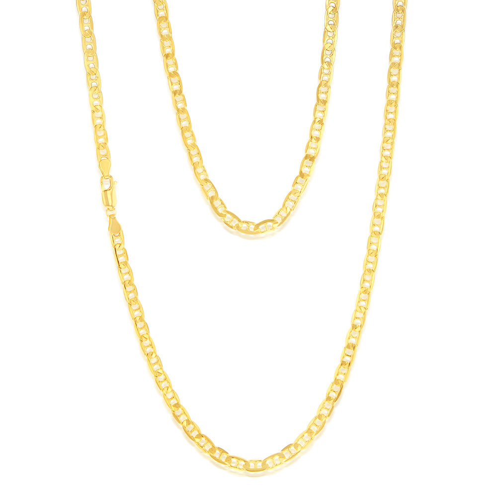 9ct Yellow Gold Silverfilled Anchor 120 Gauge 60cm Chain