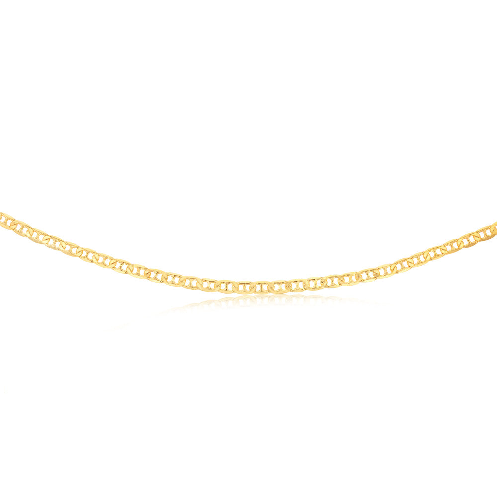 9ct Yellow Gold Silverfilled Anchor 120 Gauge 60cm Chain