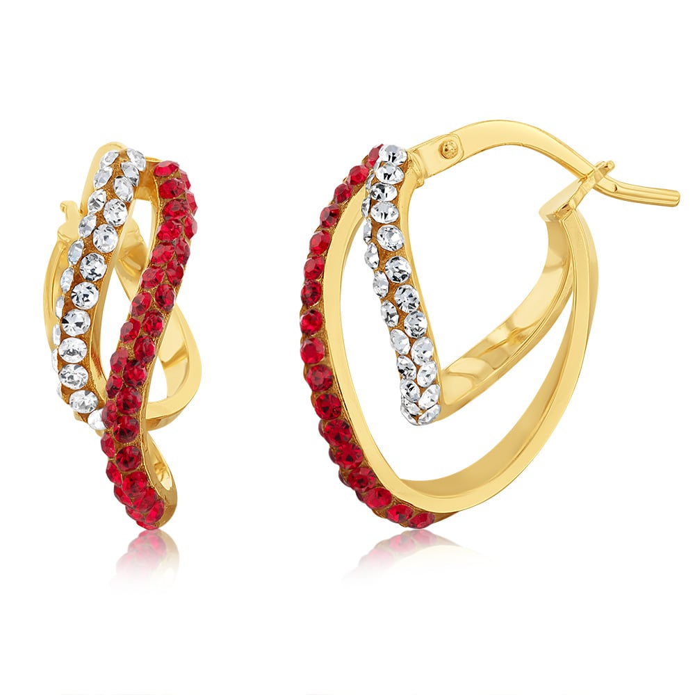 9ct Yellow Gold Oval Double Hoop Earrings 9ct Yellow Gold Oval Double Hoop Earrings
