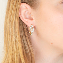Load image into Gallery viewer, 9ct Yellow Gold Silverfilled Fancy Crystal Hoop Earrings