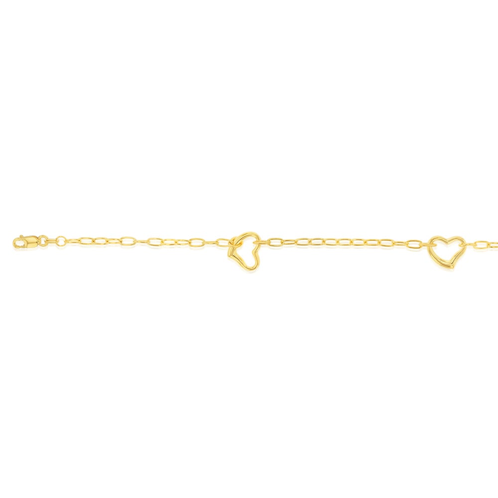 9ct Yellow Gold Silverfilled 65 Gauge Curb 25cm Anklet