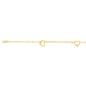 9ct Yellow Gold Silverfilled 65 Gauge Curb 25cm Anklet