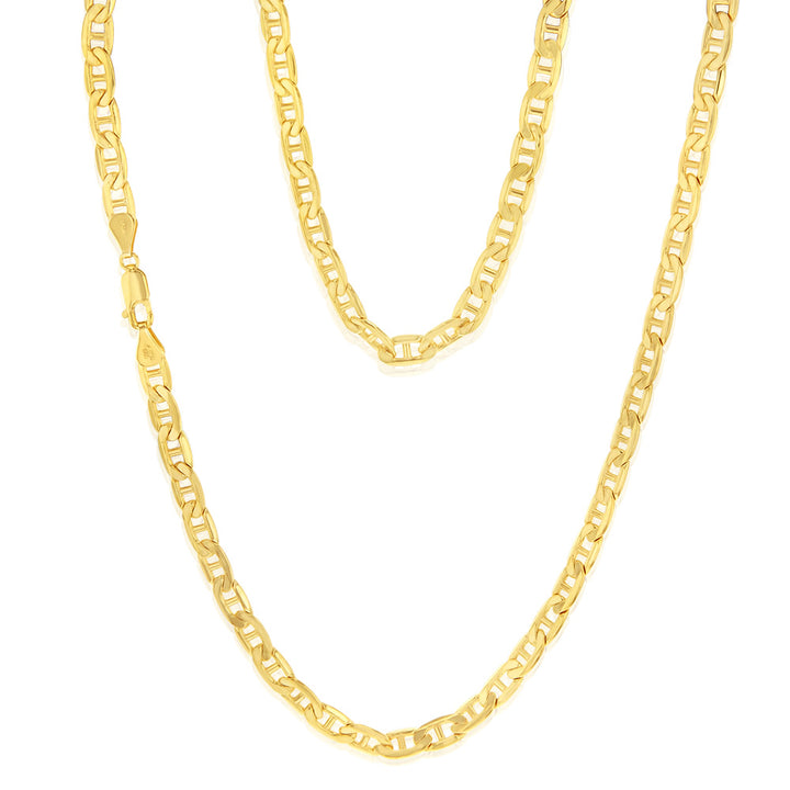 9ct Yellow Gold Silverfilled 150 Gauge Anchor 55cm Chain