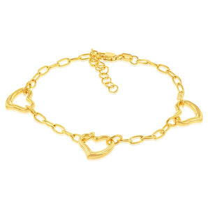 9ct Yellow Gold Silverfilled 65 Gauge Fancy 16cm Bracelet