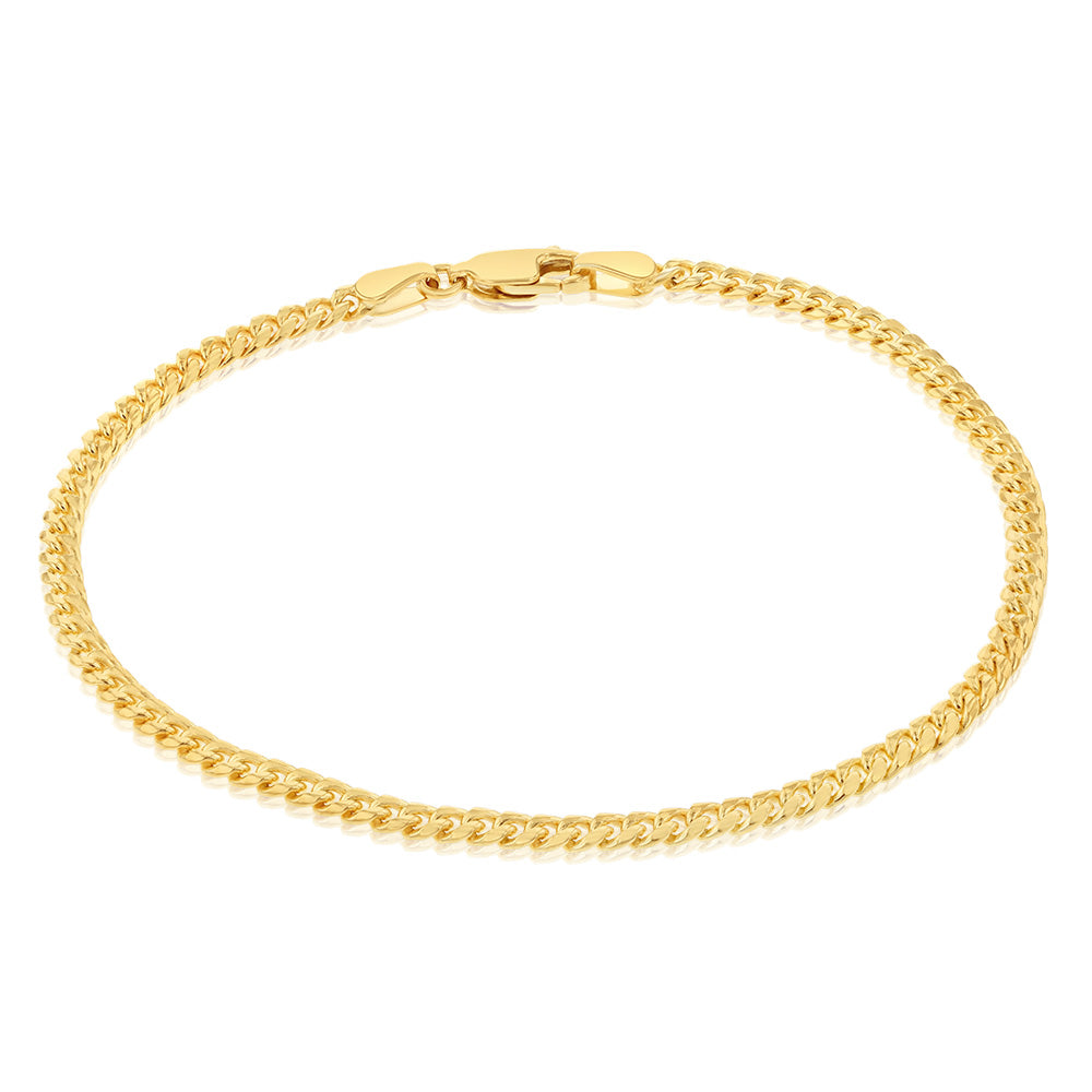 9ct Yellow Gold Silverfilled 80 Gauge Curb 19cm Bracelet – Shiels Jewellers