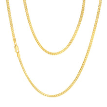 Load image into Gallery viewer, 9ct Yellow Gold Silverfilled 80 Gauge Curb 45cm Chain