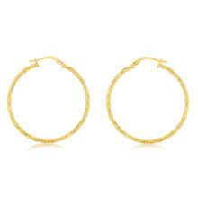 Load image into Gallery viewer, 9ct Yellow Gold Silverfilled Fancy Twisted 30mm Earrings