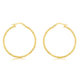 9ct Yellow Gold Silverfilled Fancy Twisted 30mm Earrings