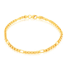 Load image into Gallery viewer, 9ct Yellow Gold Silverfilled 55Gauge Fancy 19cm Bracelet