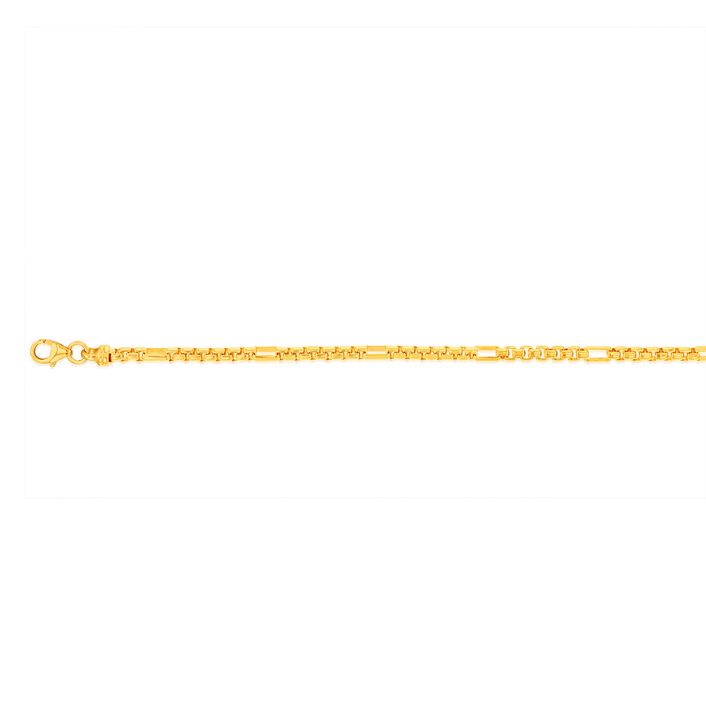 9ct Yellow Gold Silverfilled 55Gauge Fancy 19cm Bracelet