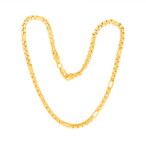 9ct Yellow Gold Silverfilled 55 Gauge Fancy 27cm Anklet
