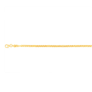 9ct Yellow Gold Silverfilled 55 Gauge Fancy 27cm Anklet