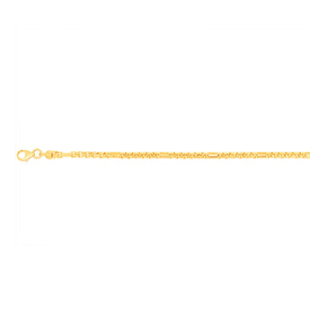 9ct Yellow Gold Silverfilled 55Gauge Fancy 27cm Anklet
