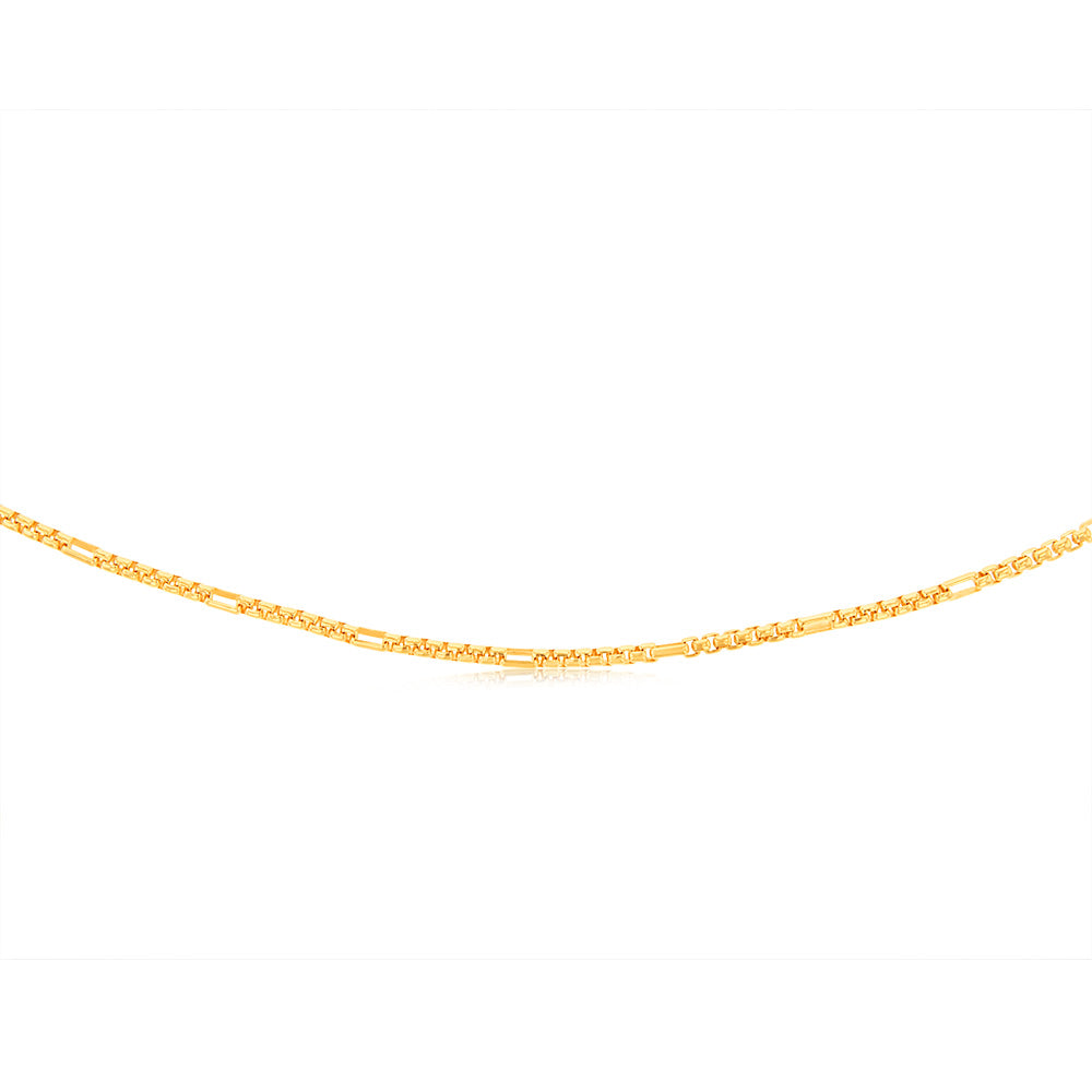 9ct Yellow Gold Silverfilled 55 Gauge Fancy 45cm Chain