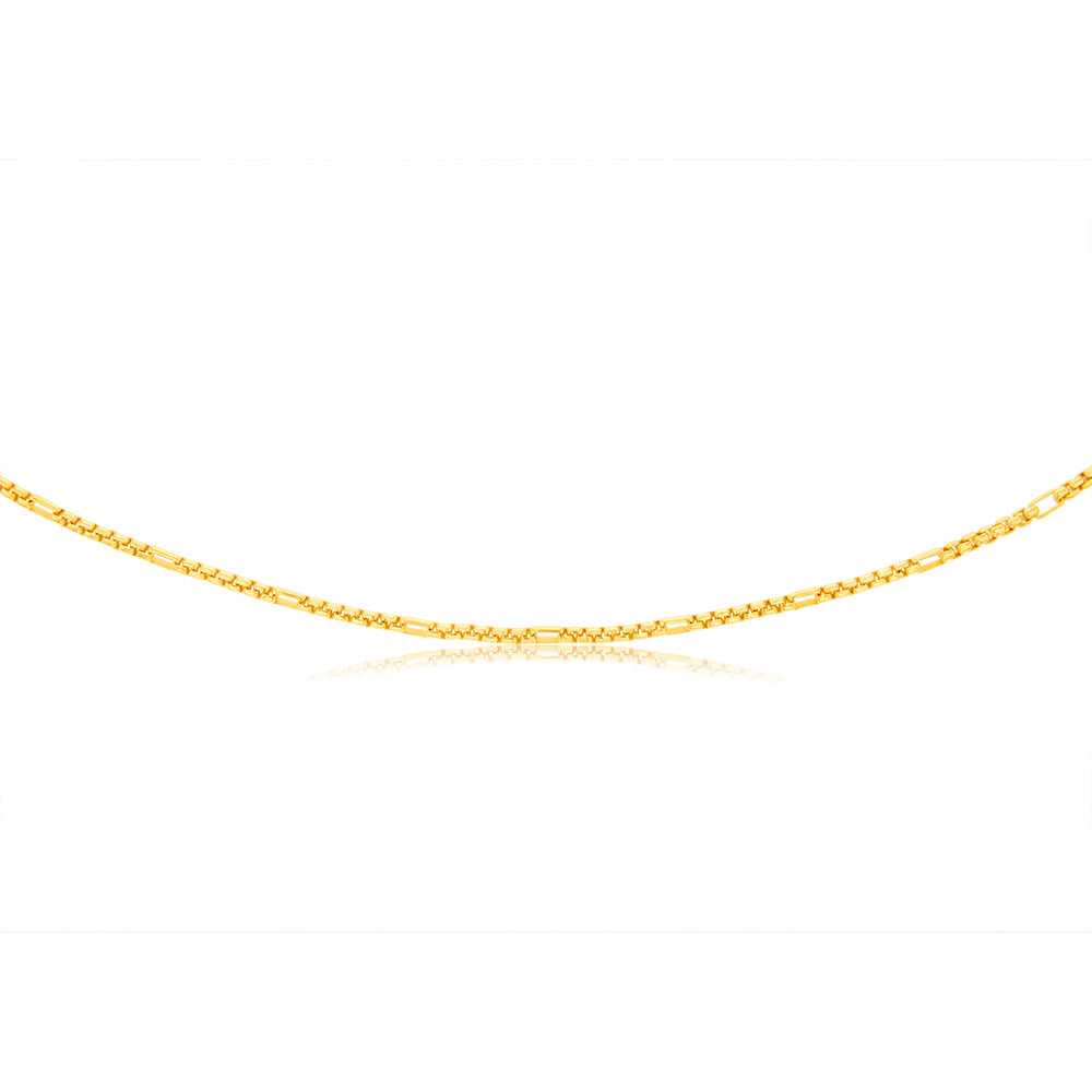 9ct Yellow Gold Silverfilled 55 Gauge Fancy 50cm Chain