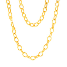 Load image into Gallery viewer, 9ct Yellow Gold Silverfilled Fancy Patterned Belcher 50cm Chain